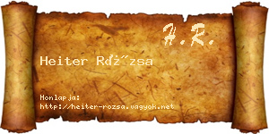 Heiter Rózsa névjegykártya